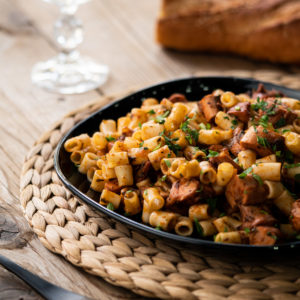 Χταπόδι με κοφτό μακαρόνι